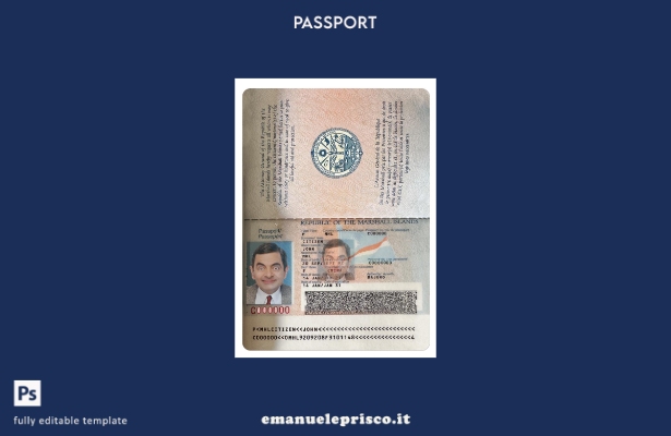modello di passaporto delle Isole Marshall in stile verificato